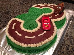 3rd Birthday Car Birthday Cake For 3 Year Old Boy I Made This Cars Birthday Cake For My 3 Year Old Nephew He Loved It It Was Made From Two 9 Rou Cars Birthday Cake Birthday Cake Kids Cool Birthday Cakes