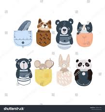Animal Cartoon Character In Pockets Isolated Set Of Cute Baby Animals Pets And Wildlife Animals Peeking Cartoon Animals Cute Baby Animals Cartoon Characters