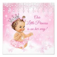 Princess Pink Butterfly Baby Shower Brunette Invitation Zazzle Com Baby Shower Princess Baby Princess Butterfly Baby Shower
