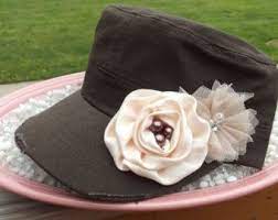 Decorated Cadet Hats For Women Cadet Hat With Ivory Satin And Tulle Flowers Ladies Womens Hat Cade Hair Accessories Headbands Hats For Women Fancy Hats