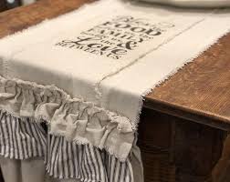 Custom Table Runner With Sayingmulti Ruffle Table Etsy Farmhouse Table Runners Custom Farmhouse Table Custom Table