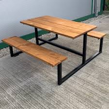 Check spelling or type a new query. Industrial Outdoor Garden Picnic Table Bench Bar Restaurant Steelwood Gt001 Ebay