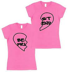 Best Friend Set Of 2 Matching T Shirts Valentine S Day Present For Her Bff Ebay