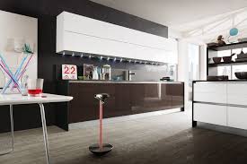 Modern kitchen with dark stain shaker cabinets. Modern High Gloss Dark Brown And White Kitchen Modern Kitchen Miami By Arredo Casa Group Houzz