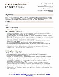 Building Superintendent Resume Samples Qwikresume