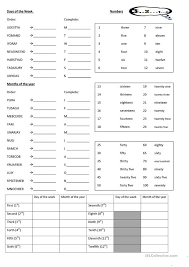 Esl kids lesson based on the theme, months of the year, cardinal and ordinal numbers and dates of festivals or events. Days Months Ordinal Number Worksheet English Esl Worksheets For Distance Learning And Physical Classrooms