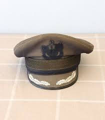 Vintage Captain Hat New Old Stock Boat Ship Captain Hat Yacht Etsy Pilot Hat Vintage Pilot Cap