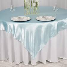 72 X 72 Light Blue Seamless Satin Square Tablecloth Overlay Wedding Table Overlays Table Overlays Table Cloth