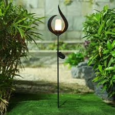 Shop Metal Fire Solar Light Garden Stake Overstock 20478338