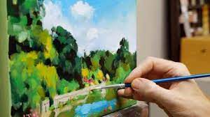 Paint Green Summer Trees With Acrylics