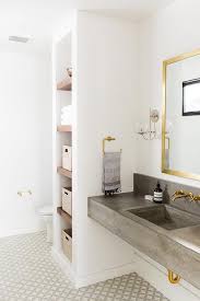 Our patterned bathroom tiles will be sure to make a bold impact in your room, or if you would like to make a more subtle impact, we have lots of contemporary bathroom tiles to create a timeless look and feel. Gray And Gold Bathroom With Encaustic Cement Tile Circulos Grey Ii Transitional Bathroom Benjamin Moore Simply White