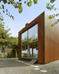 The most common gold desk lamp material is metal. Photo 3 Of 13 In A Sculptural Steel Abode On Lake Geneva Is Up For Interior Architecture Design Building A Tiny House House Exterior