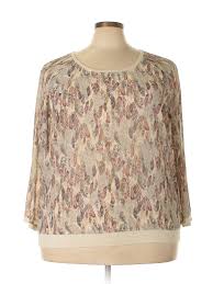 Details About American Rag Cie Women Brown 3 4 Sleeve Blouse Xxl Plus