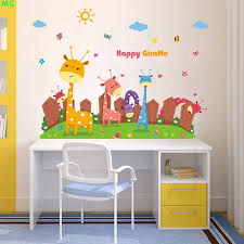 Kartun Jerapah Stiker Dinding Kamar Anak Anak Anak Laki Laki Kamar Tidur Bayi Dekorasi Kamar Tidu Shopee Indonesia
