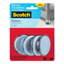 3m Scotch 1 In Gray Black Round Self Stick Permanent Furniture Sliders 8 Pack Sp643 Na The Home Depot