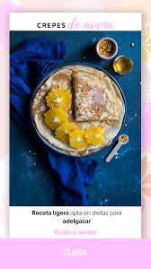 Crepes De Avena Receta Ligera Apta En Dietas Para Adelgazar En 2020 Recetas Ligeras Crepes De Avena Comida