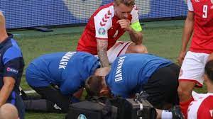 Christian eriksen of denmark goes down injured as teammates call for assistance during the uefa inter milan's eriksen fell to the ground with around two minutes remaining in the first half prompting. P Xk5chnjryvam