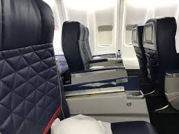 This aircraft reflects an upgraded interior featuring main cabin extra seating. Delta First Class 737 800 Los Angeles Las Vegas Officer Wayfinder