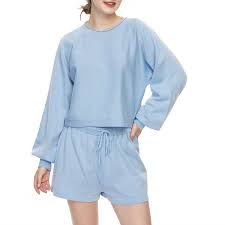 Netsengwomens Tie Dye Printed Pajama Set 2 Piece Lounge Set Casual Pajamas Set Long Sleeve Loungewear With Shorts Pj Set Walmart Canada
