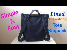 diy 裏地付き 簡単トートリュックの作り方 lined drawstring tote backpack diy backpack pattern backpack tote bag diy tote bag