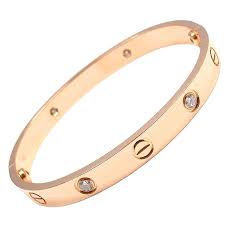 Cartier 4 Diamond Rose Gold Love Bangle Cartier Love Bangle Bangles Sparkly Accessories
