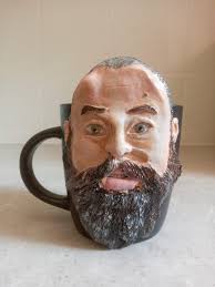 Commissioned polymer clay mug portrait in Australia