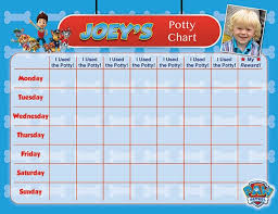 Paw Patrol Potty Chart Potty Training Chart Potty Reward Chart Potty Sticker Chart Customized Personalized Printable Chores Chart