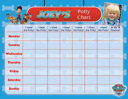 paw patrol potty chart potty training chart potty reward chart potty sticker chart customized personalized printable chores chart