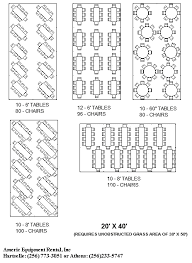 click a tent size below to view and print suggested seating