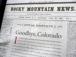 cover of the last edition of the rocky mountain news book layout newspaper design rocky mountains