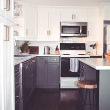In these photos, you will be able to see and get inspired on how to use kendall charcoal in multiple rooms on your home. Kitchen Renovation Top Cabinet Colour Pure White Bottom Cabinet Colour Benjamin Quality Kitchen Cabinets Small Space Kitchen Kitchen Cabinets Painted Grey