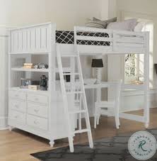 Donco low loft bed with desk and storage twin size grey. Lake House White Full Loft Bed With Desk From Ne Kids Coleman Furniture