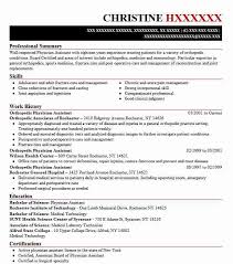 Take this free sample physician assistant resume as a sample and modify it for your own needs. Orthopedic Physician Assistant Resume Example Company Name Muskegon Michigan