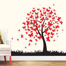 Tree wall art for baby room. Butterfly Tree Wall Decal Stickers Vinyl Wall Art For Nursery Kids Room Baby Boys And Girls Bedroom Decoration Wallsymbol Com
