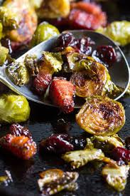Roasted Brussels Sprouts With Bacon And Dried Cherries A Sumptuous Side Dish That S Worthy Of Being A M Roasted Brussel Sprouts Brussel Sprouts Sprout Recipes