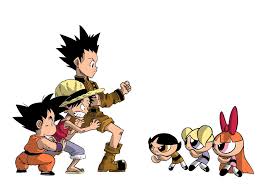 Ppg Vs Jump Goku Luffy Gon By Nounouille Ppg Attack On Titan Anime Mario Characters