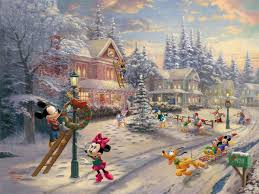 Thomas kinkade christmas lodge 14 x 14 gallery wrapped canvas. Mickey S Victorian Christmas By Thomas Kinkade Studios Village Gallery