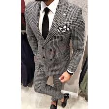 Best places to buy suits. 2020 New Designs Slim Fit Men Suit 2 Piece Stylish Groom Tuxedo Mens Wedding Suit Blazer Set Grey Lattice Man Jacket With Pants Suits Aliexpress