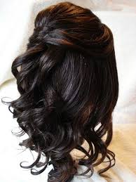 Tease the hairs at the front and then collect the front hair and secure it loosely at back either with some bobby pin view now. Half Up Loose Tendril With Simple Design Back View Hair Styles Prom Hairstyles For Short Hair Wedding Hair Half