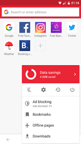 It's quick, safe and a reliable browser that is good for saving data and easily downloading videos and other media from social media sites. Opera Mini Wikipedia