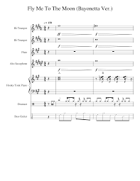 Find your perfect arrangement and access a variety of transpositions so you can print and play instantly, anywhere. Fly Me To The Moon Bayonetta Ver Sheet Music For Trumpet In B Flat Flute Drum Group Saxophone Alto More Instruments Mixed Ensemble Musescore Com