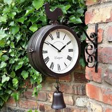 Ending tuesday at 5:08am pst. Outdoor Wrought Iron Garden Clock Double Sided Wall Hanging Clock With Cockerel Wall Clocks Home Garden Worldenergy Ae