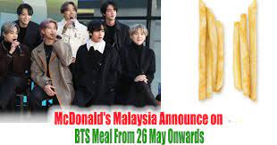 The band's record label big hit music said in a. Mcdonald S Malaysia Announce On Bts Meal From 26 May Onwards Everydayonsales Com News