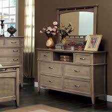 Add style and storage to your bedroom with a new bedroom dresser. Furniture Of America Tarpa Collection 6 Drawer Dresser Weathered Oak Furniture Furniture Of America Shabby Chic Dresser