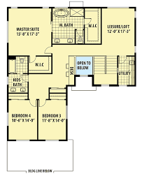 A more modern two story house plan features its master bedroom on the main level, while the kid/guest rooms remain upstairs. Two Story House Plan With First Floor Guest Suite 737024lvl Architectural Designs House Plans