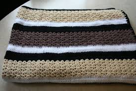 Black And White Crochet Blanket Pattern Brown Tan Black And White Crochet Stripes Throw Striped Crochet Blanket White Crochet Crochet