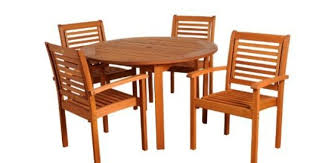 Amazonia Milano 5 Piece Round Set By Amazonia 778 79 Free Feron S Wood Sealer Preservative F Cheap Patio Furniture Wood Patio Furniture Patio Furniture Sets