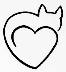 Cat Heart Clipart Black And White One Line Art By Minh Tan Heart Drawing Simple Line Drawings Line Art