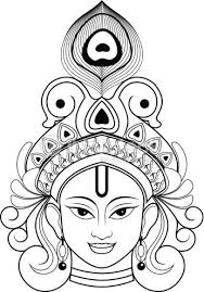 Beautiful Outline Drawing Indian Lord Krishna He Was The Founder Of Mandala Design Art Free Art Prints Art Drawings