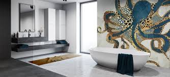 A graphic wallpaper can transform a bathroom in an instant. Wall Murals Wallpaper Murals Wallsauce Uk